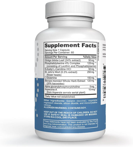 StarPass Labs Advanced Memory Formula: Extreme Brain Booster Supplement - Enhance Memory, Focus, and Mental Performance - 180 Capsules (3 Pack)