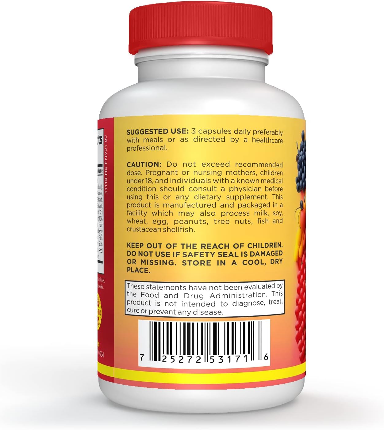 StarPass Labs Vegetarian Superfood Reds Fruits and Greens Capsules | Vegan 90 Fruits 90 Veggies for Men Women Kids | Natural Vitamins Minerals