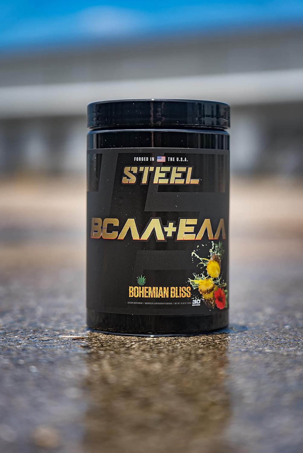 Steel Supplements High Performance BCAA EAA Powder for Lean Muscle Growth and Workout Endurance, 2:1:1 Ratio, 30 Servings