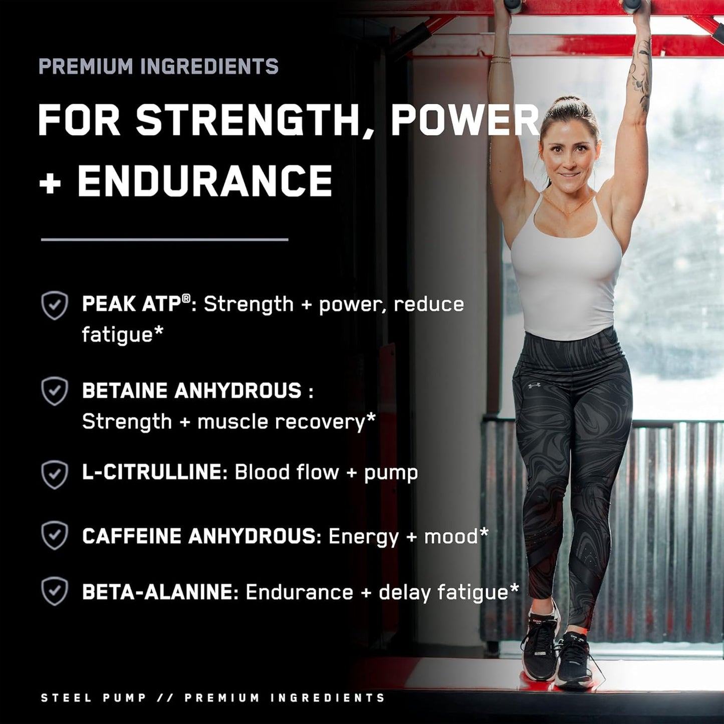 SteelFit Steel Pump Pre Workout Powder - Black Cherry Slushie Flavor (30 Servings) | Advanced Nitric Oxide Supplement for Muscle Building & Recovery with Peak ATP, Ashwagandha, & Electrolytes