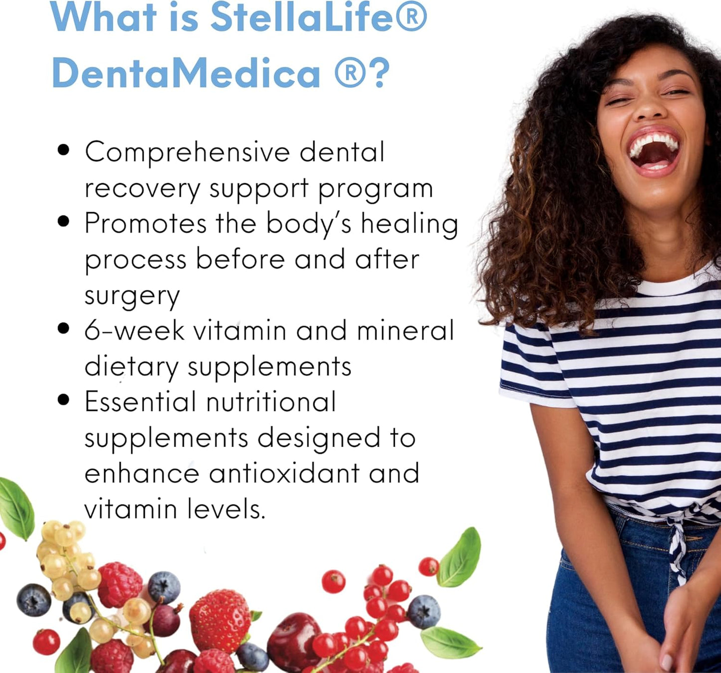 StellaLife DentaMedica Nutritional Support Capsules for Dental Surgery Recovery, Vitamin D3 & K2 for Bone and Gum Health, Vitamin A, B-Complex, Beta-Carotene, Zinc, CoQ10 - 168 Count