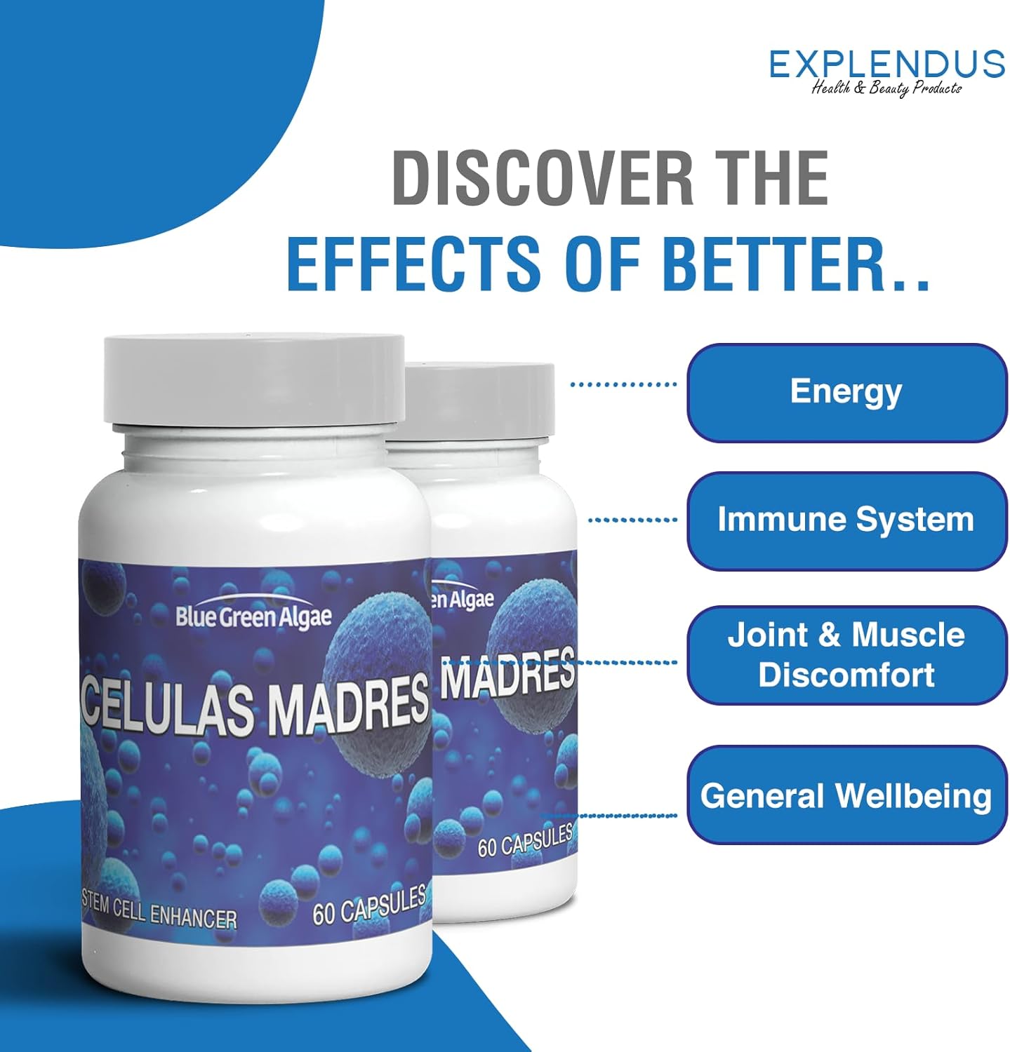 Stem Cell Supplement for Anti-Aging and Longevity - Non-GMO, Gluten-Free, 60 Vegetarian Capsules