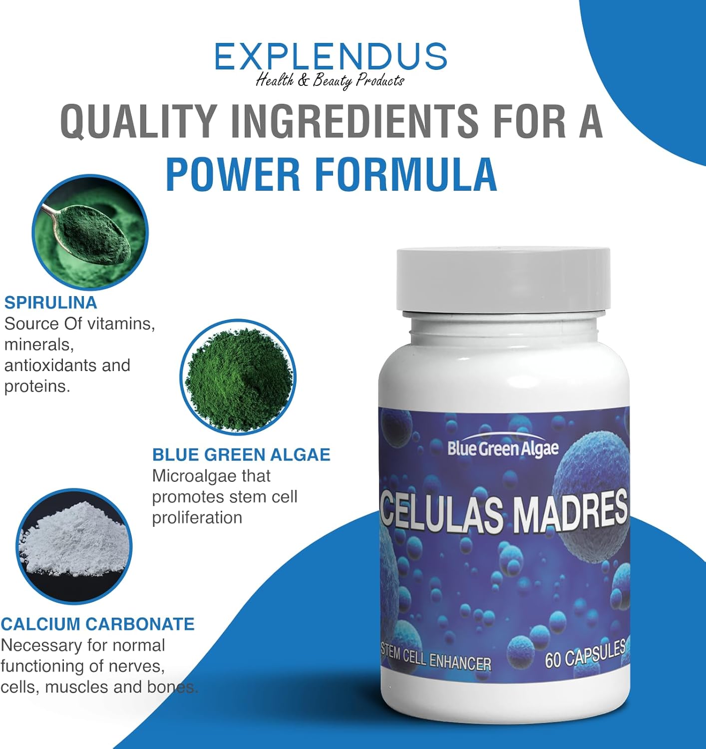 Stem Cell Supplement for Anti-Aging and Longevity - Non-GMO, Gluten-Free, 60 Vegetarian Capsules