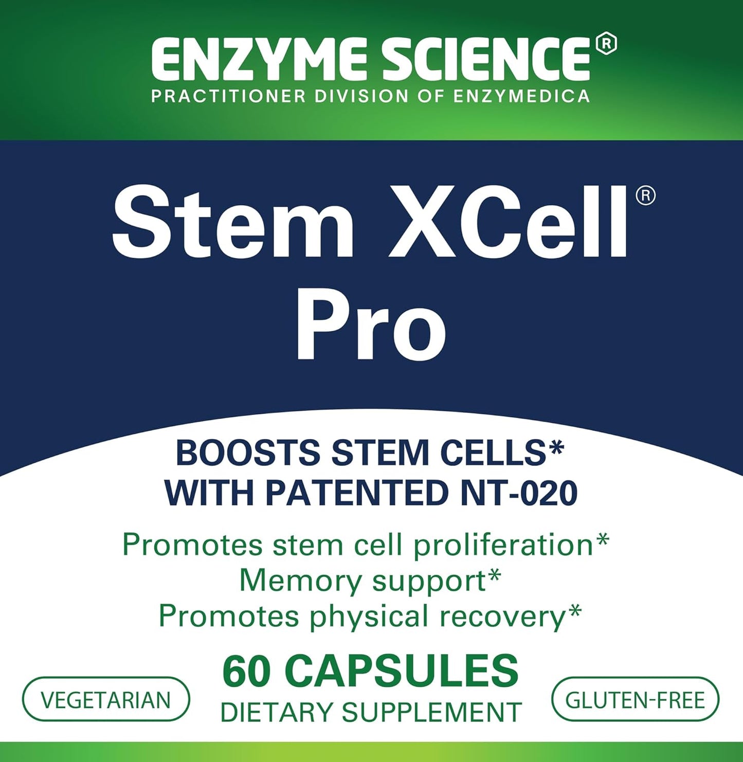 Stem XCell Pro by Enzyme Science: Antioxidant Support for Cellular & Immune Health, 60 Capsules