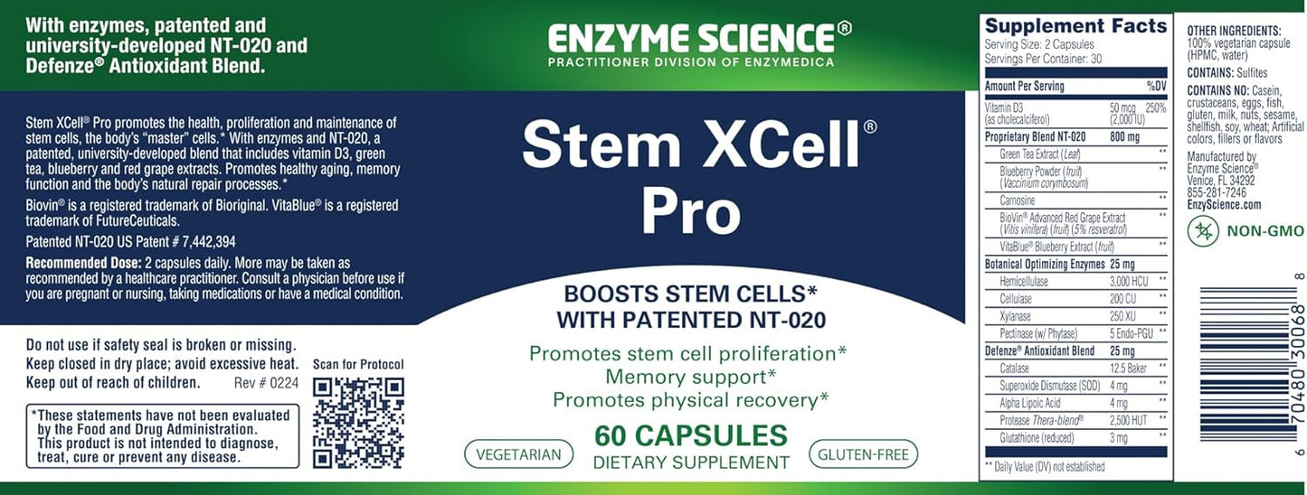 Stem XCell Pro by Enzyme Science: Antioxidant Support for Cellular & Immune Health, 60 Capsules