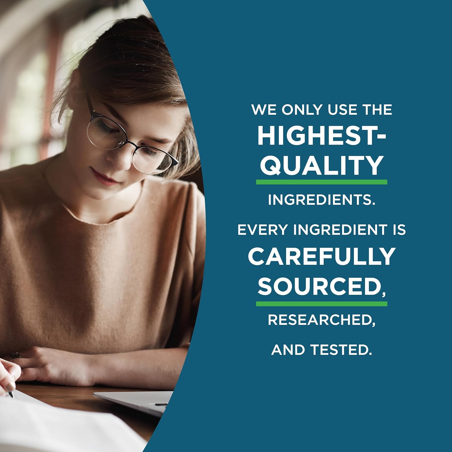 Stimulant-Free Nootropic Support for Memory and Focus with Choline, DHA, and Ginseng - Vegan - 90 Capsules