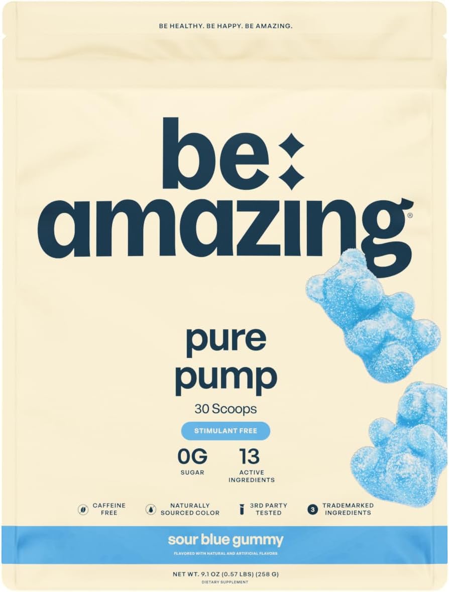 Stimulant-Free Vegan Nighttime Pre Workout Powder for Energy, Endurance, and Recovery with Sour Blue Gummy Flavor