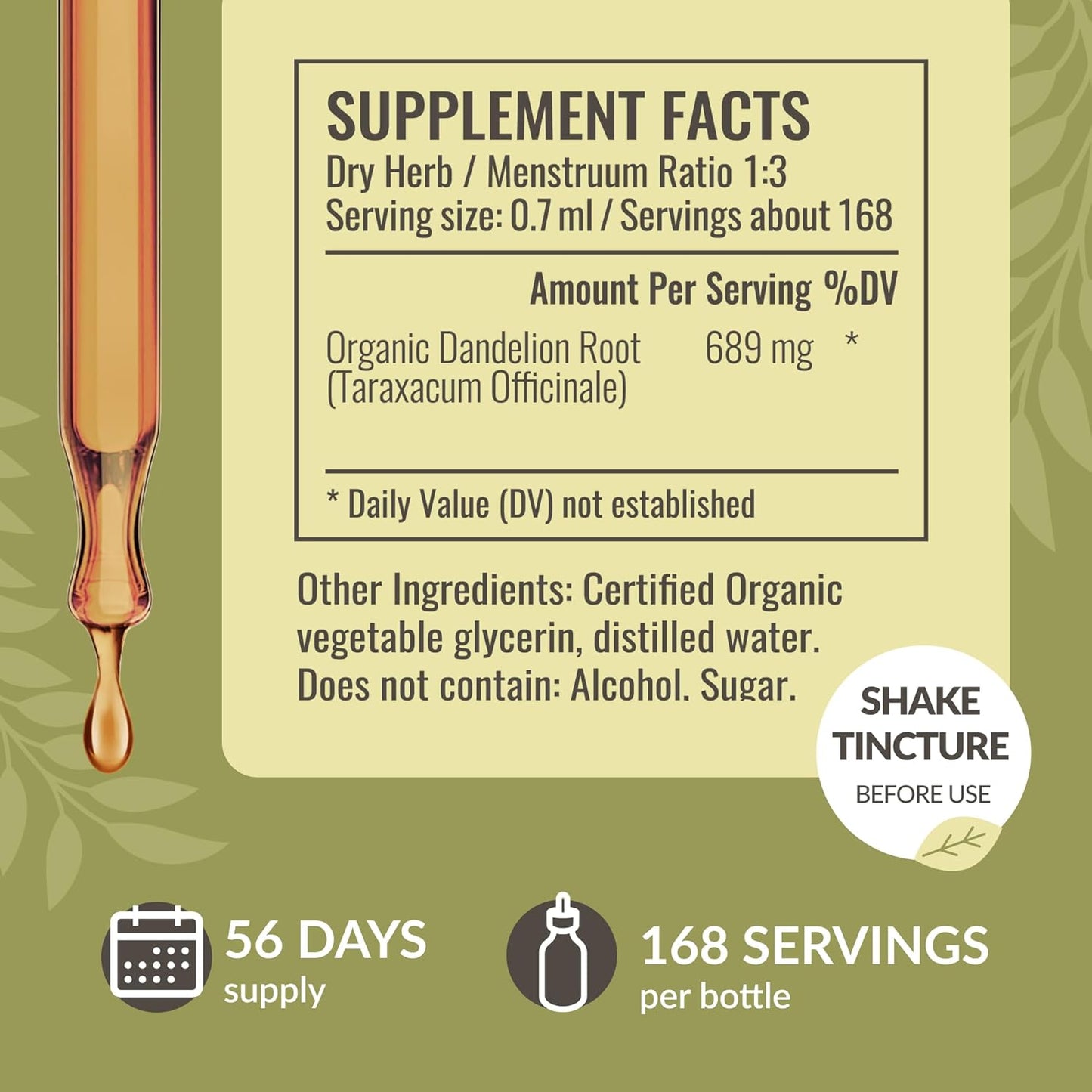 Stinging Nettle and Dandelion Root Herbal Liquid Drops Bundle - 4 fl oz Tinctures, Vegan & Non-GMO - Sugar & Alcohol-Free - 2 Pack