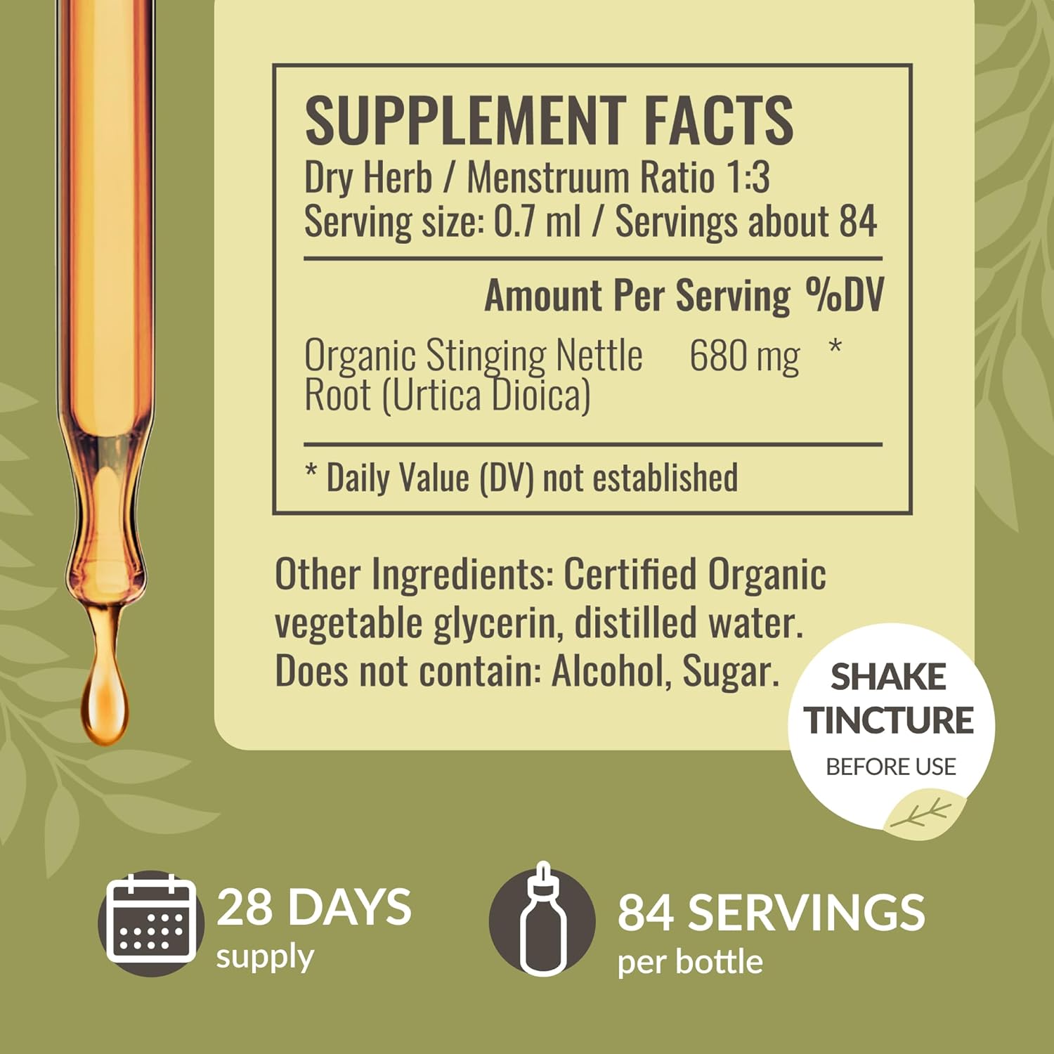 Stinging Nettle & Dandelion Root Herbal Liquid Drops Kit - 2 fl oz Bundle - Vegan, Non-GMO, Sugar & Alcohol-Free - 2 Pack