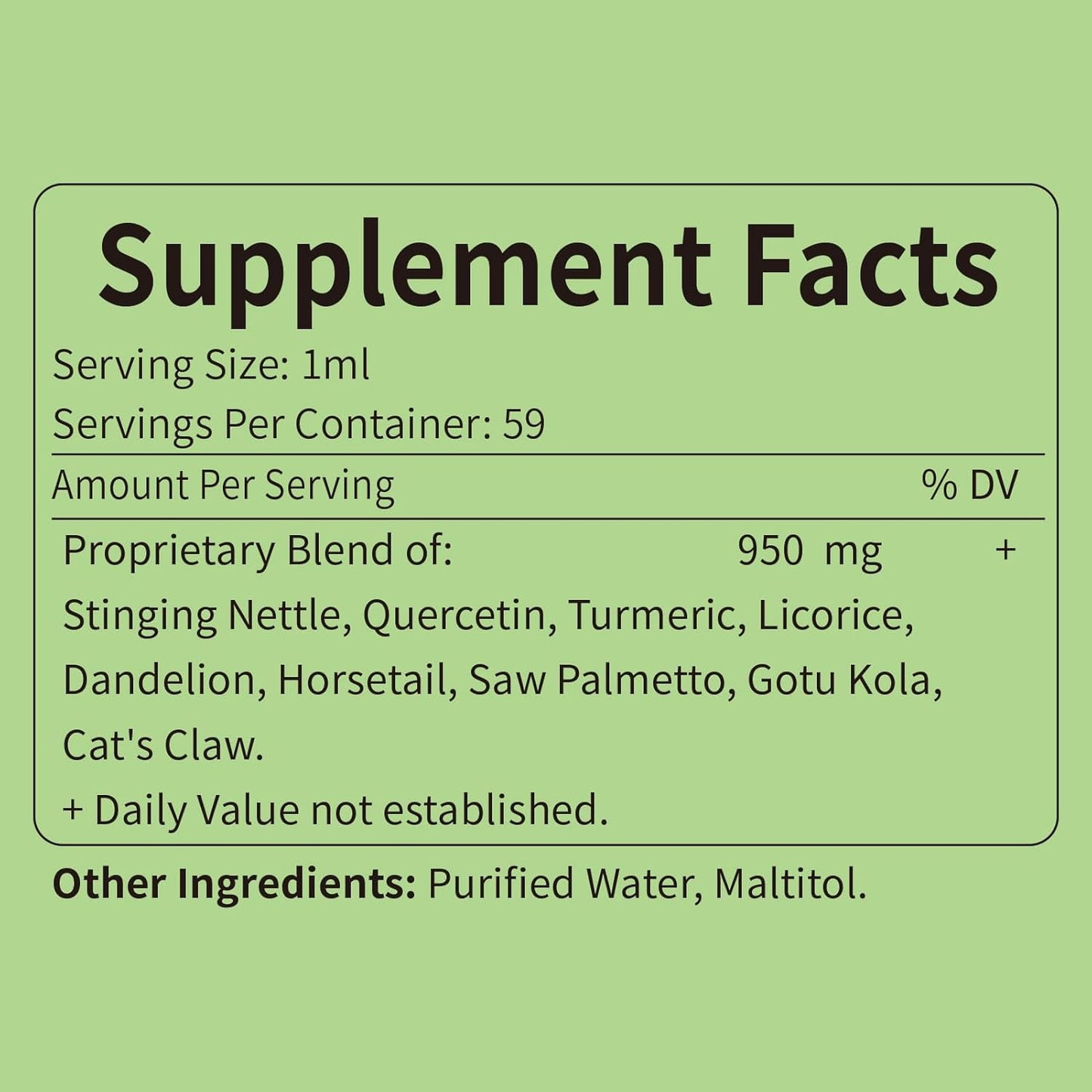 Stinging Nettle Quercetin Turmeric Drops for Allergy, Urinary Health & Immunity Support - 2oz