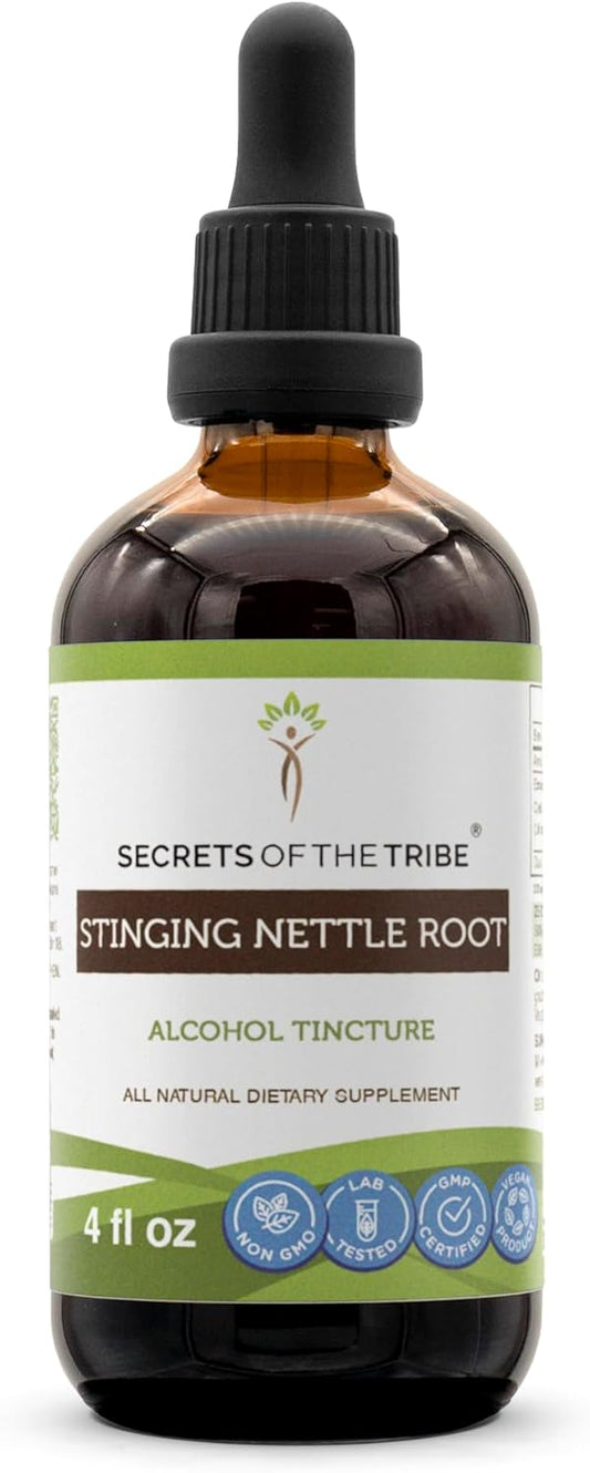 Stinging Nettle Root Tincture Alcohol Extract - 4 Ounce Bottle by Secrets of the Tribe