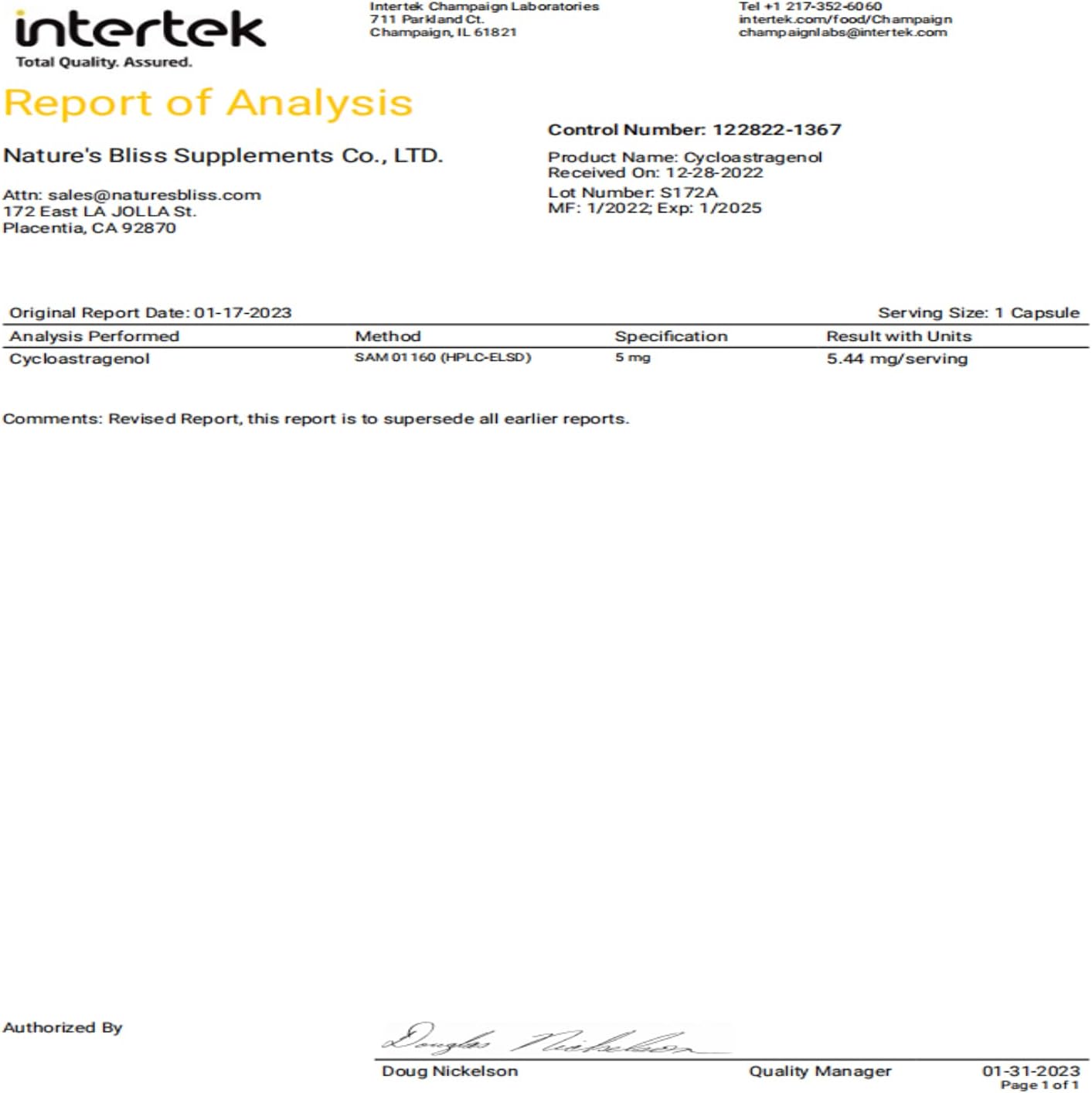 Stomach Acid Protected Cycloastragenol 99% for Super-Absorption, 5mg, 30 Capsules - Made in USA by Nature's Bliss