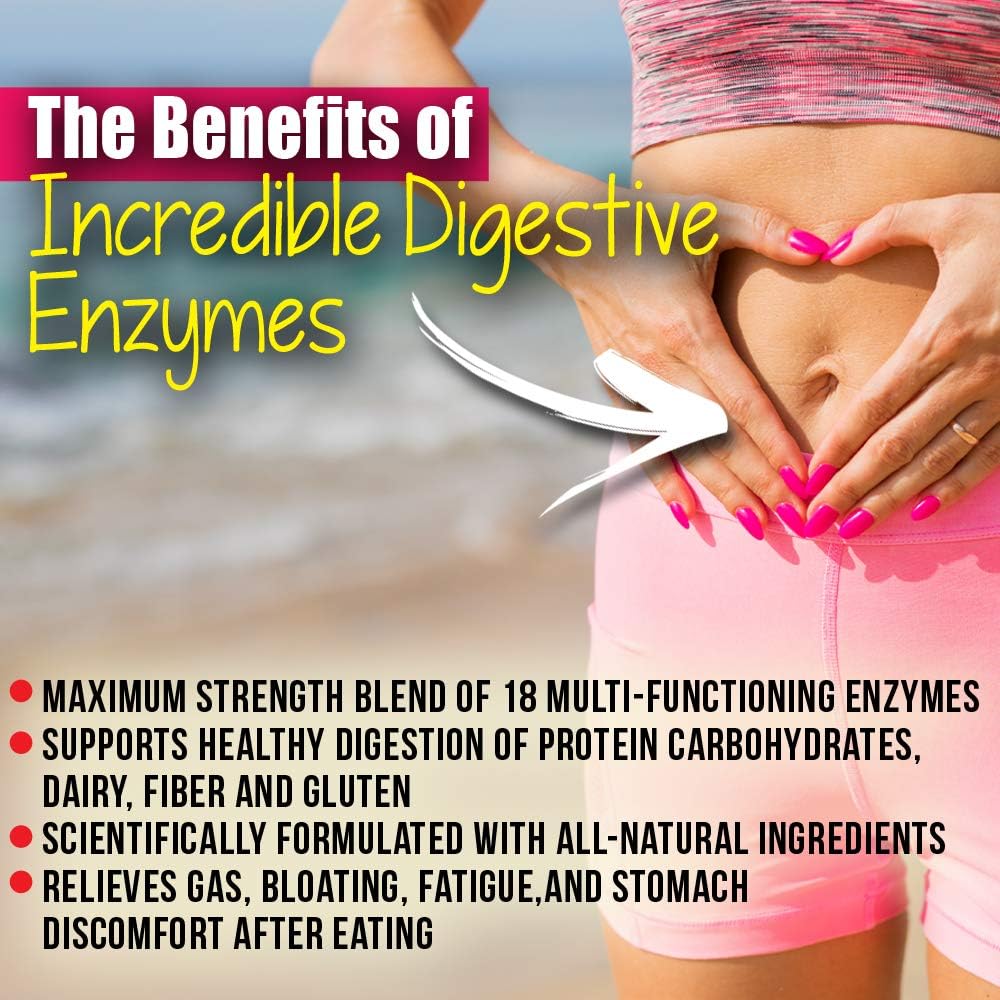 Stonehenge Health Digestive Enzymes - 18 Plant-Based Enzymes for Gas, Bloating, Fatigue - Lipase, Lactase, Protease, Amylase, Bromelain (3 Pack)