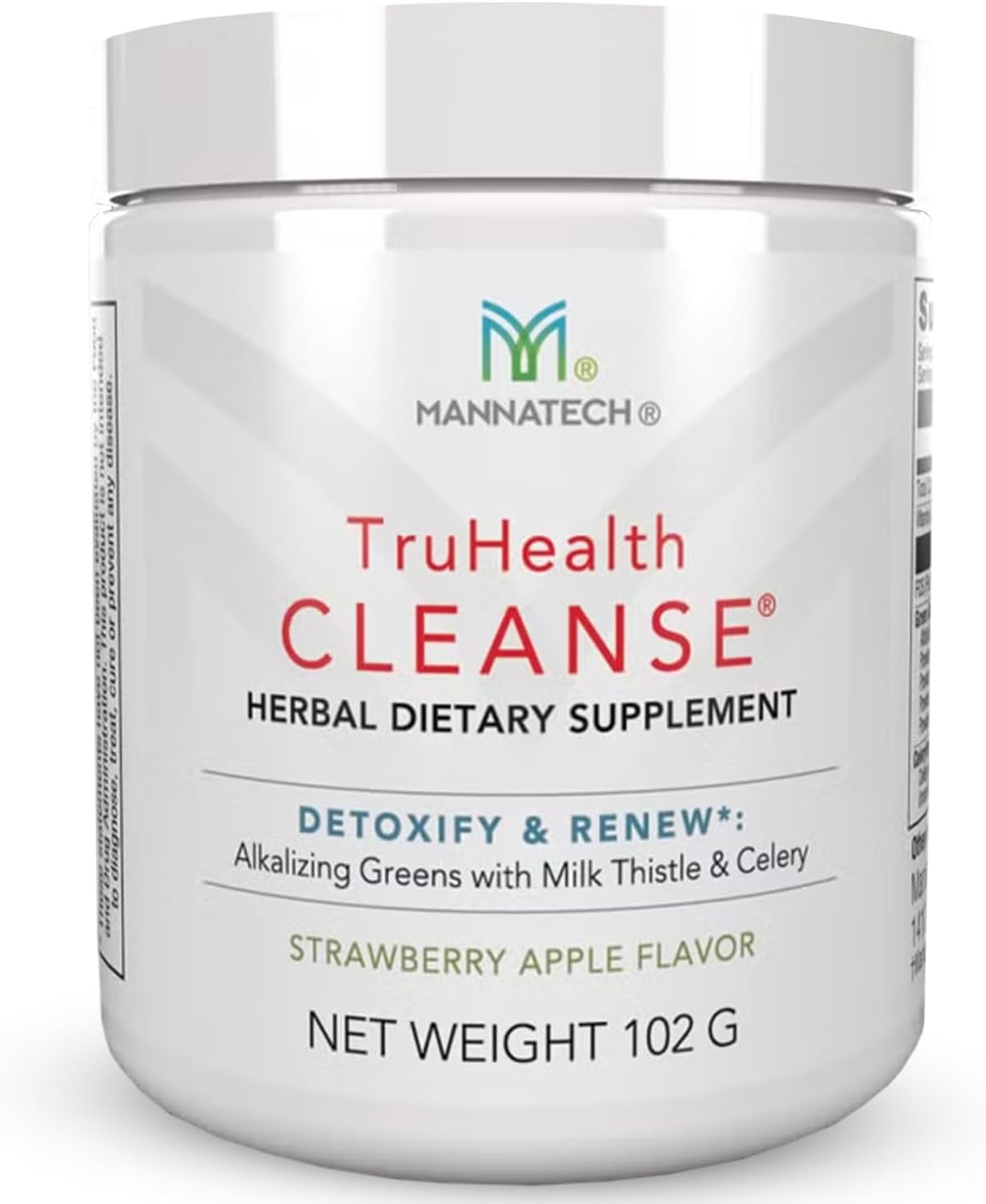 Strawberry Apple Prebiotic Fiber Drink Mix with Digestive Enzymes & Greens - Supports Digestion and Cellular Health - Mannatech TruHealth Cleanse 102g