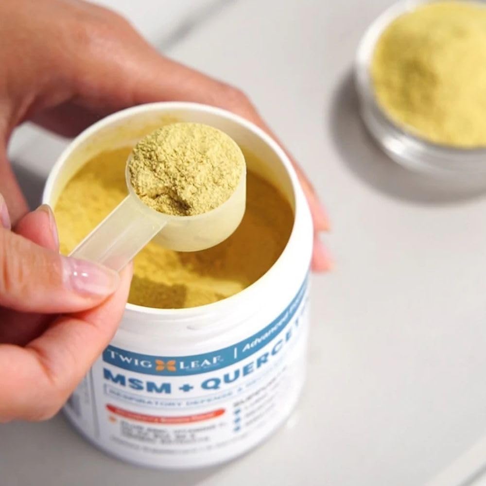 Strawberry Banana Immune System Support Powder - MSM, Quercetin, Vitamin C, Zinc - Respiratory Health & Lung Function - Natural Defense - 4.76 oz