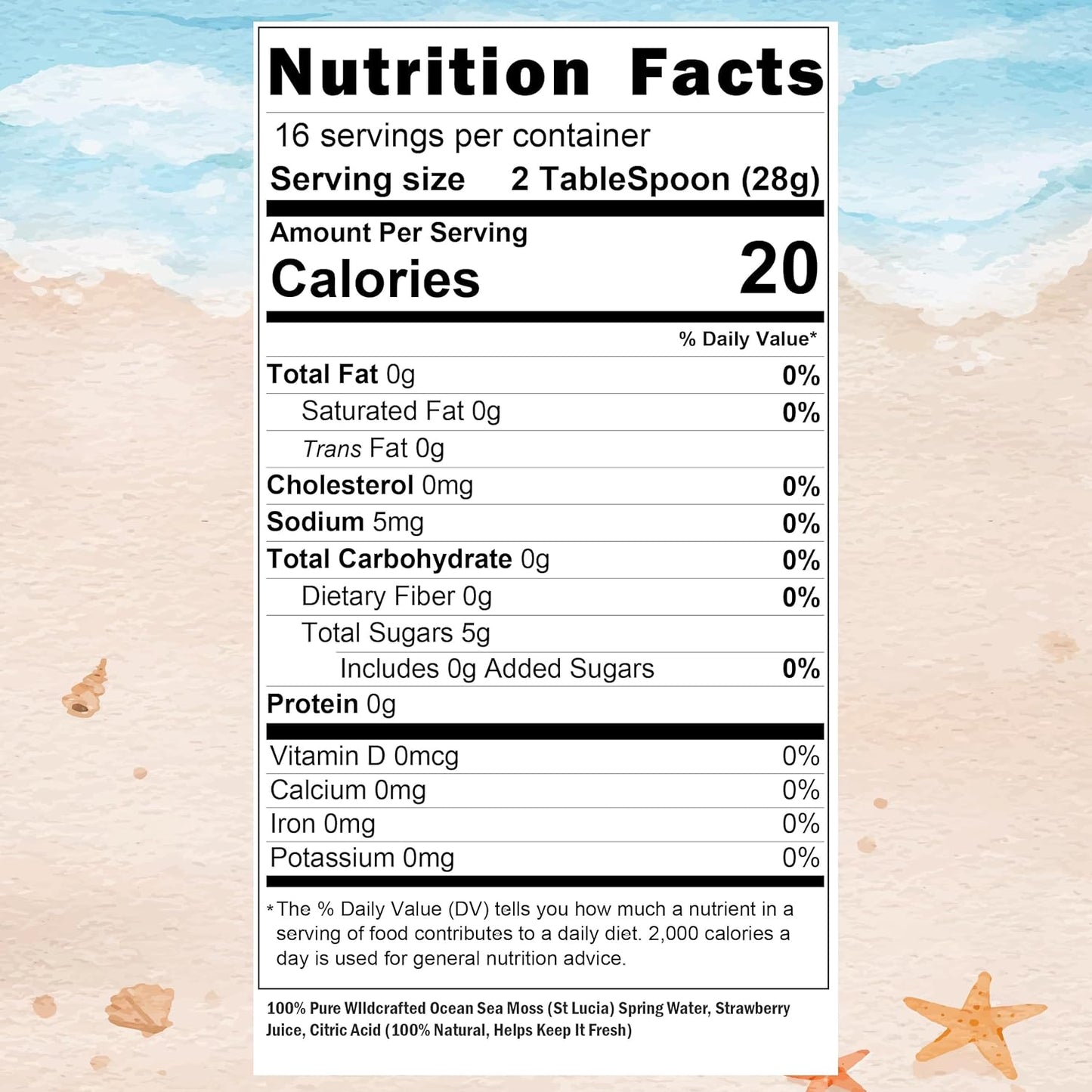 Strawberry Irish Sea Moss Gel by HX HEALISTIX - St Lucia Wildcrafted Seamoss Gel with 92 Vitamins - Immune Support Superfood, Non-GMO, Keto, Vegan