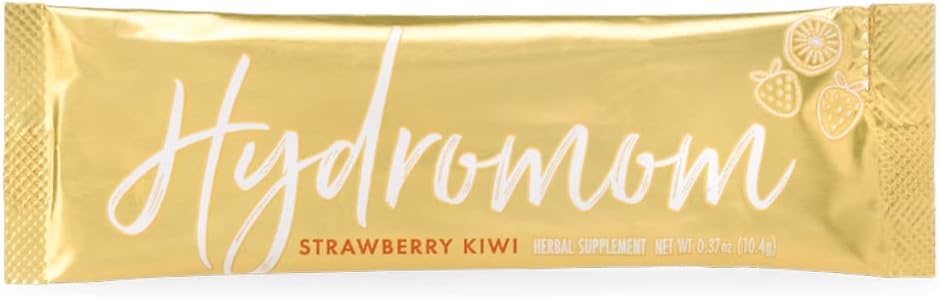 Strawberry Kiwi Boobie Hydromom Superfood Electrolyte Drink Mix - Energy & Hydration Boost for Moms - On-The-Go Pregnancy & Lactation Essentials, 15 Packets