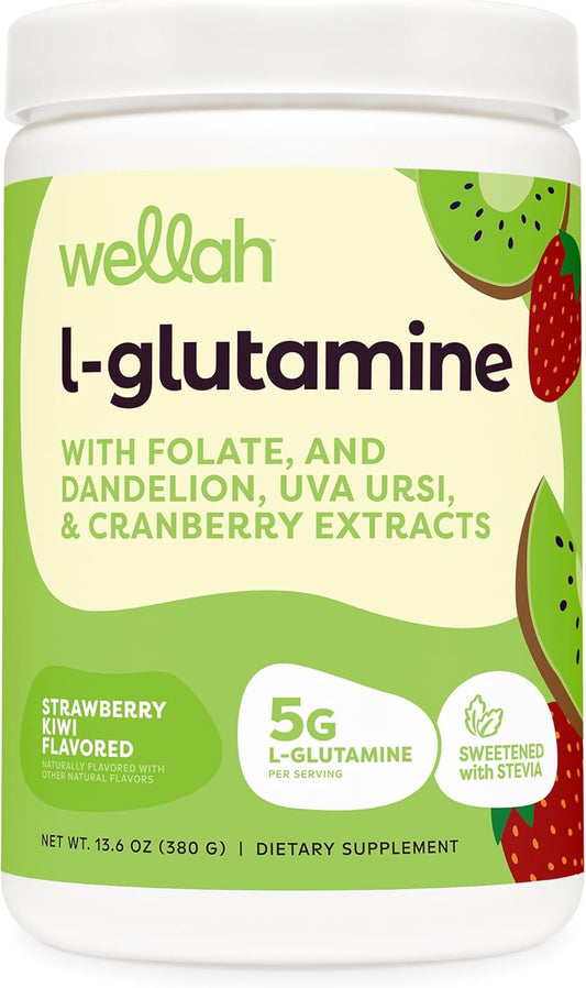 Strawberry Kiwi L-Glutamine Powder - 50 Servings, 5g Per Serving, Sweetened with Stevia