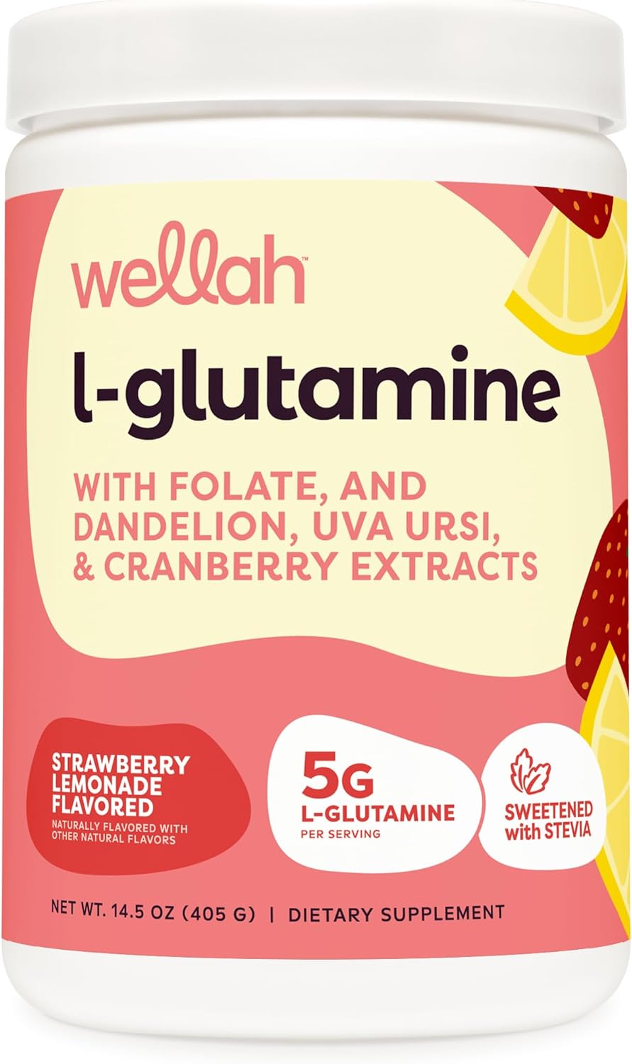 Strawberry Lemonade Flavored L-Glutamine Powder - 5g Per Serving, Sweetened with Stevia (50 Servings)
