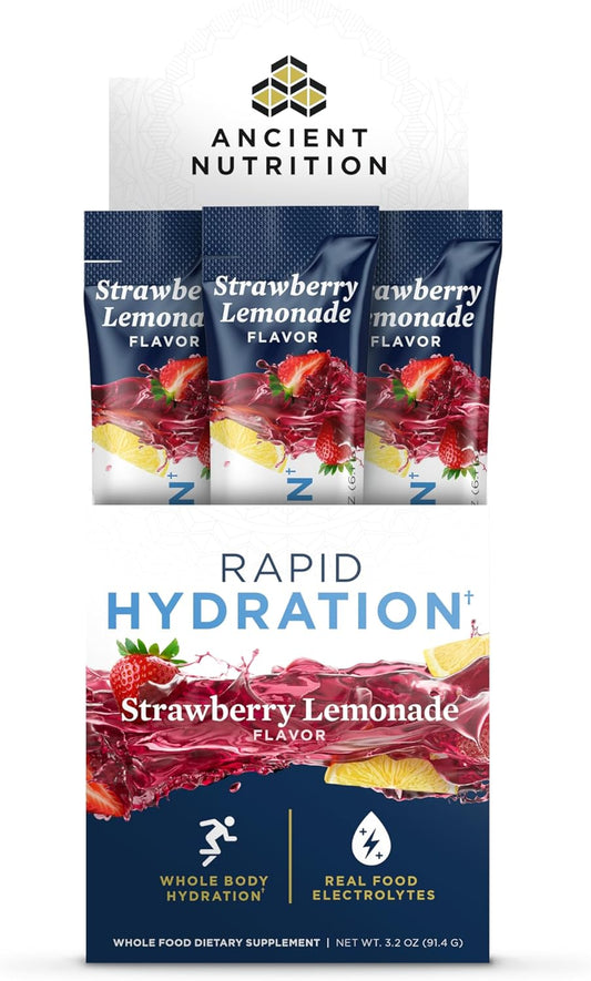 Strawberry Lemonade Hydration Powder with Natural Electrolytes for Rapid Hydration and Cellular Health, 15 Servings