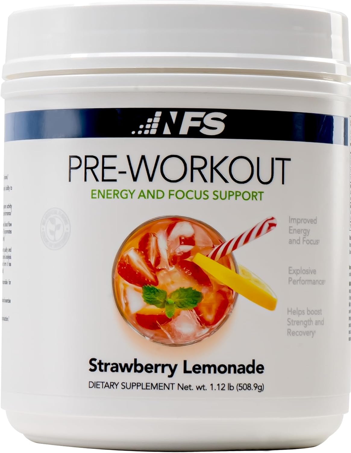 Strawberry Lemonade NF Sports Pre-Workout for Energy, Cognitive Function, Strength, Muscular Endurance - 25 Servings