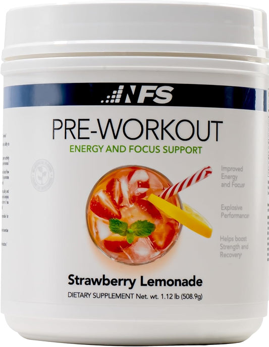Strawberry Lemonade NF Sports Pre-Workout for Energy, Cognitive Function, Strength, Muscular Endurance - 25 Servings