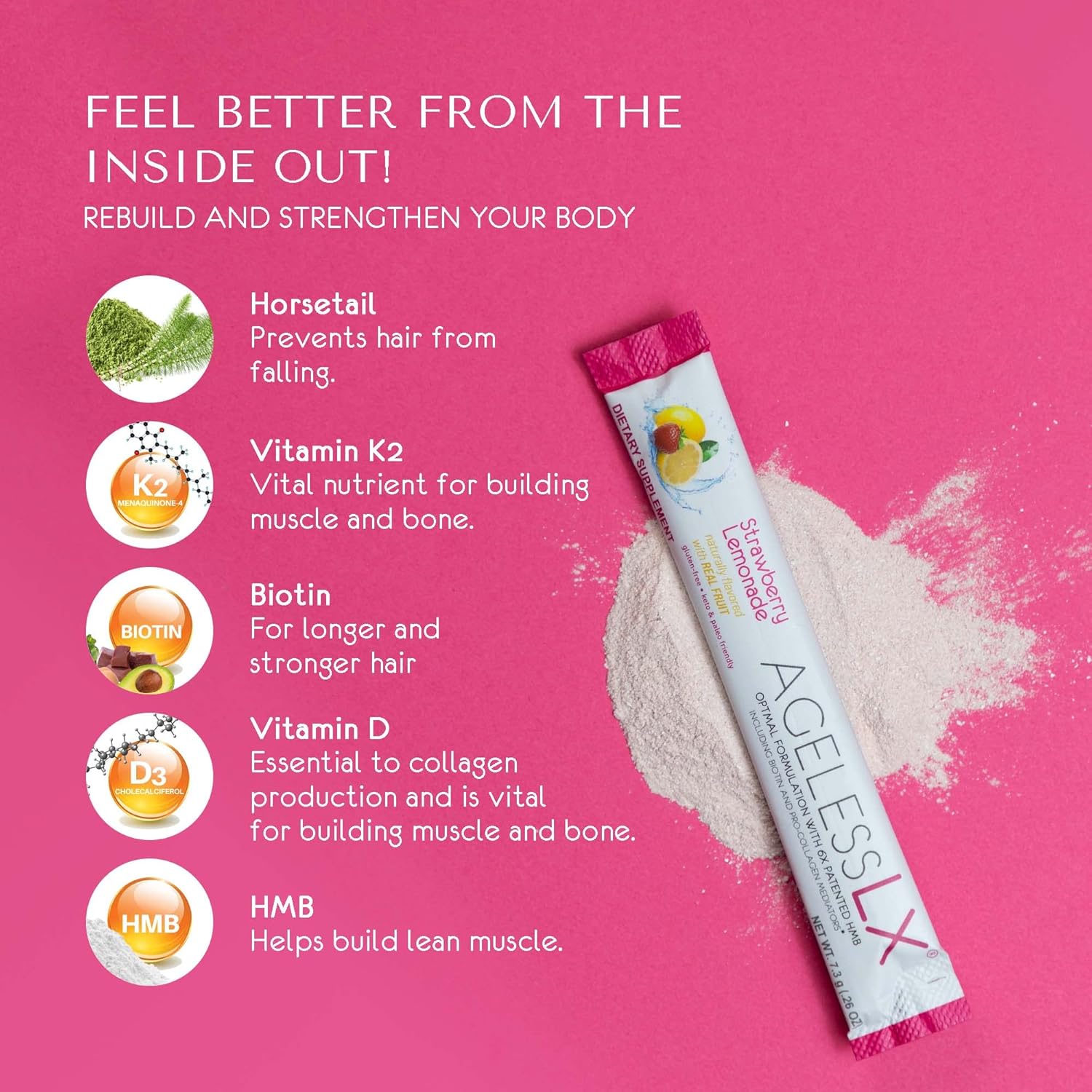 Strawberry Lemonade & Power Greens Supplement Bundle - Anti-Aging & Superfoods