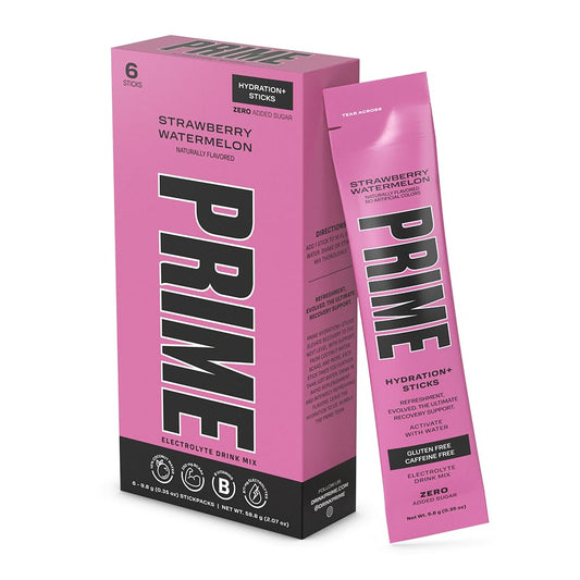 Strawberry Watermelon Electrolyte Powder Sticks | Hydration On The Go | Low Sugar & Vegan | 6 Pack