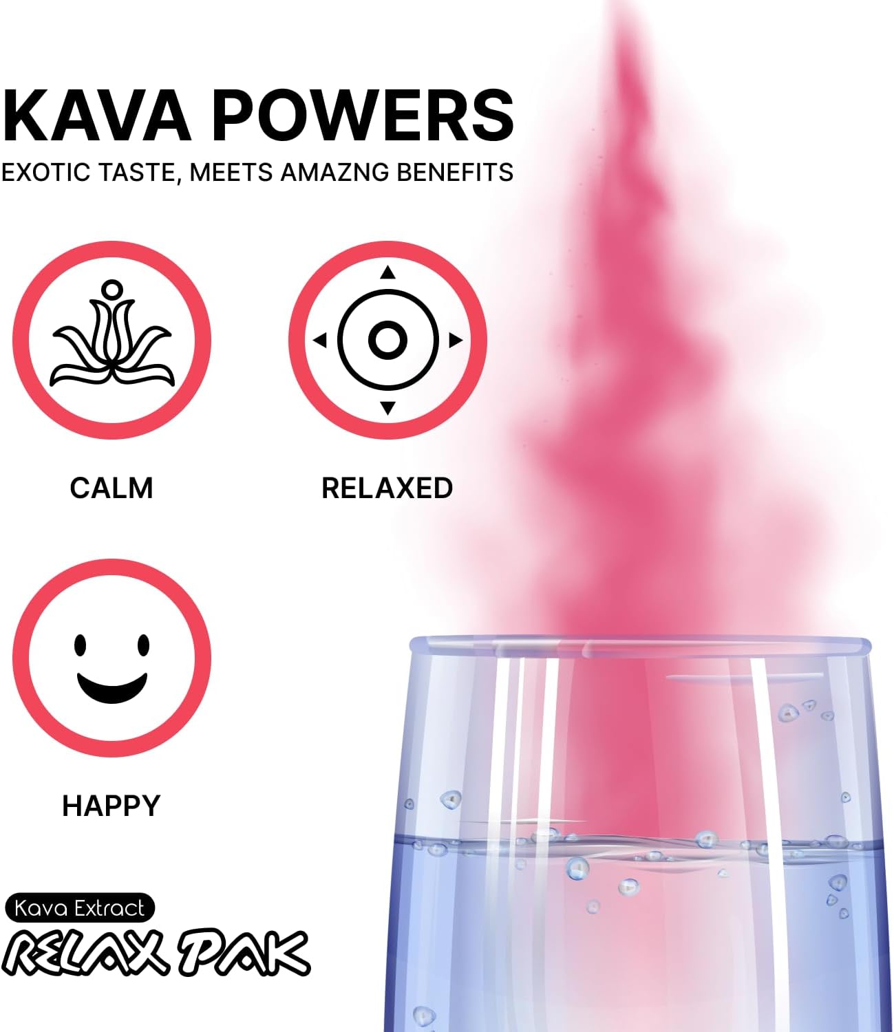 Strawberry Watermelon Kava Extract Powder Packets - Mitra9 RelaxPak | Mood Enhancer | Plant Based | Promotes Calm & Clarity | Single-Serving Stick (5)
