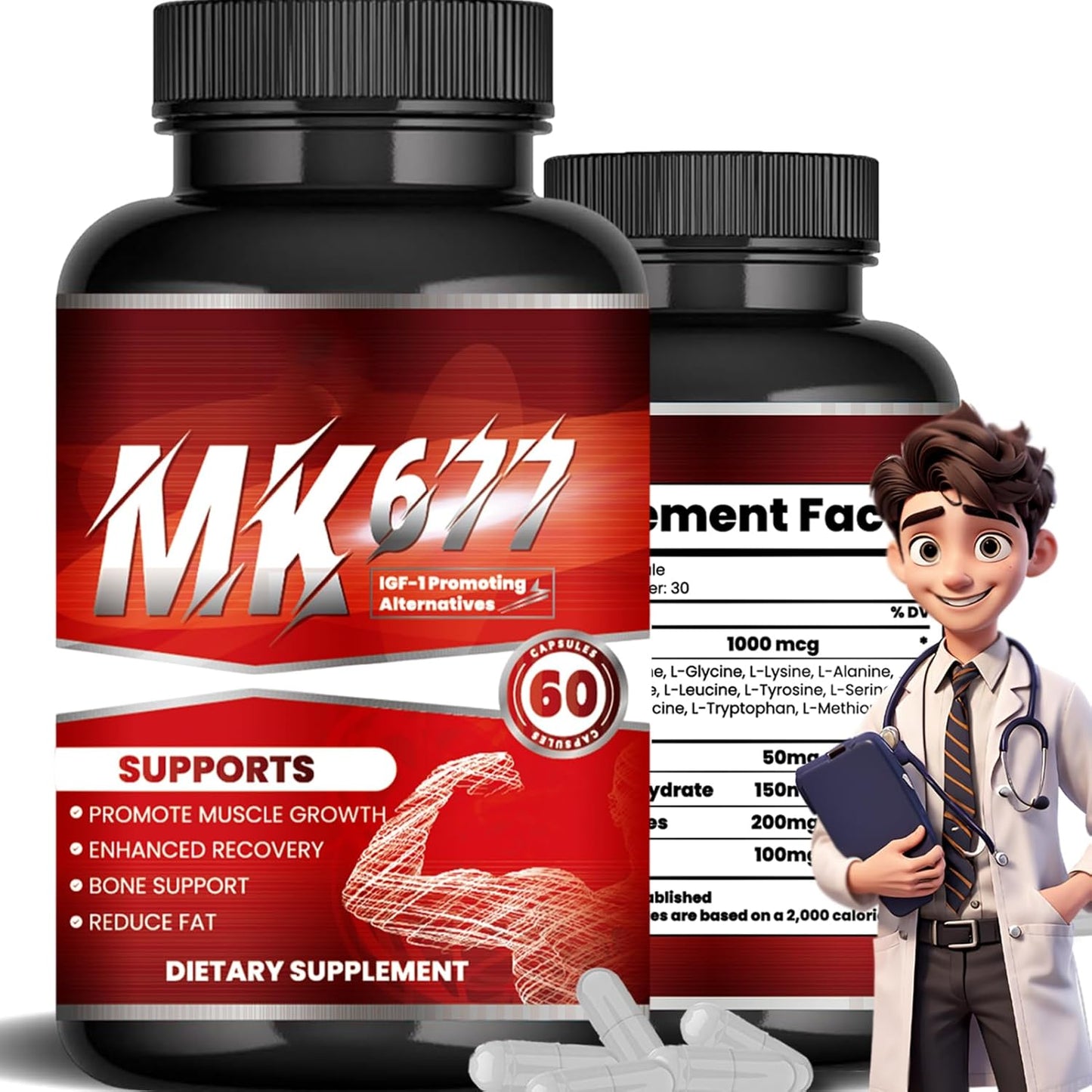 Strengthens Muscles and Supports Recovery with Guliqi MK-677 Capsules - 60 Capsules for Men and Women