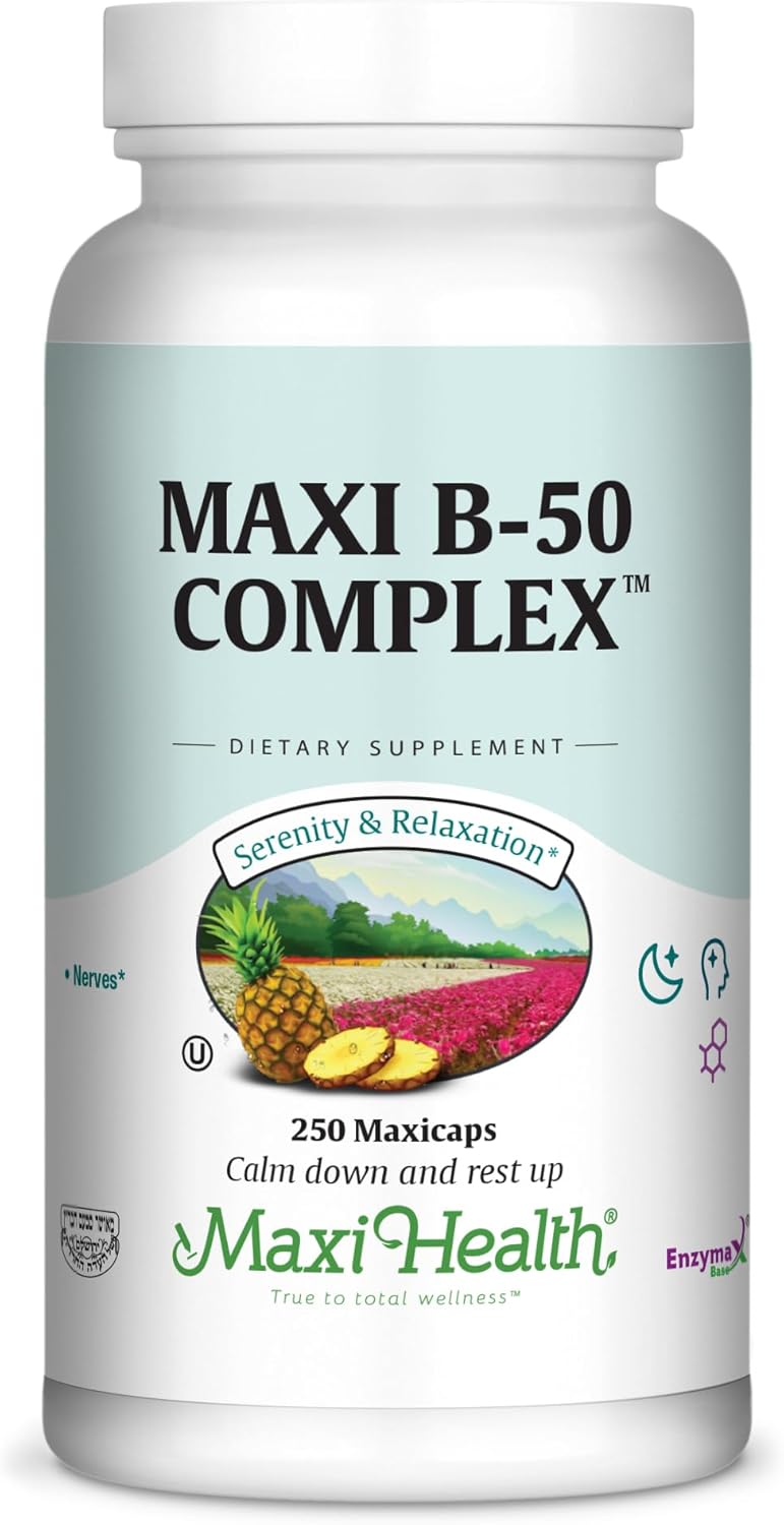 Stress Relief Vitamin B Complex 100 Count for Women & Men - B6, B12, Biotin, Inositol, Folate - Vegan, Gluten & Soy Free - Kosher