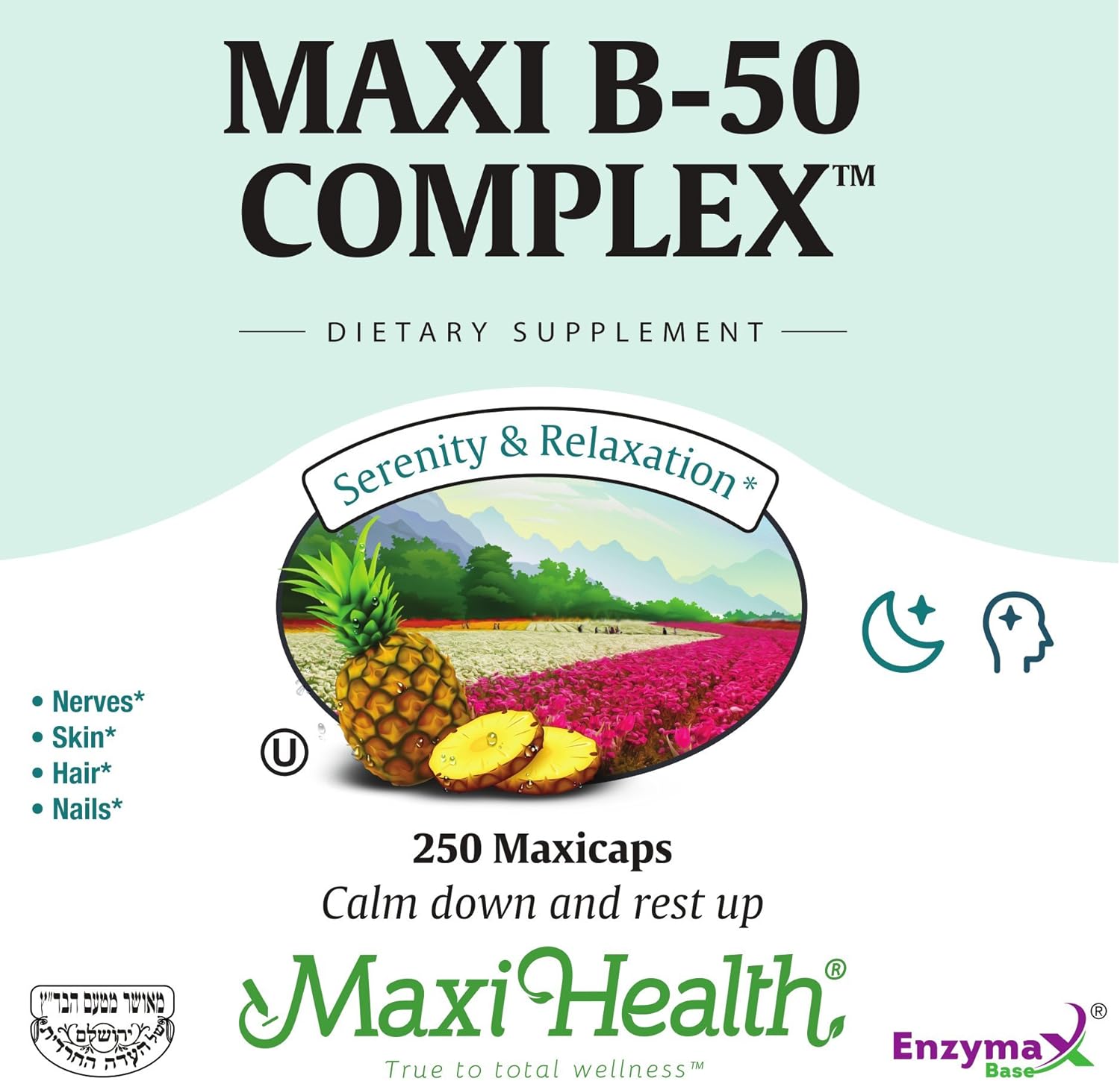 Stress Relief Vitamin B Complex 100 Count for Women & Men - B6, B12, Biotin, Inositol, Folate - Vegan, Gluten & Soy Free - Kosher