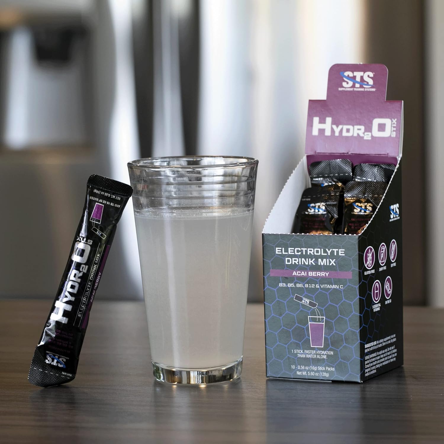 STS Hydro Stix Acai Berry Electrolyte Replacement Powder Packets - 10 Pack (16g Each)