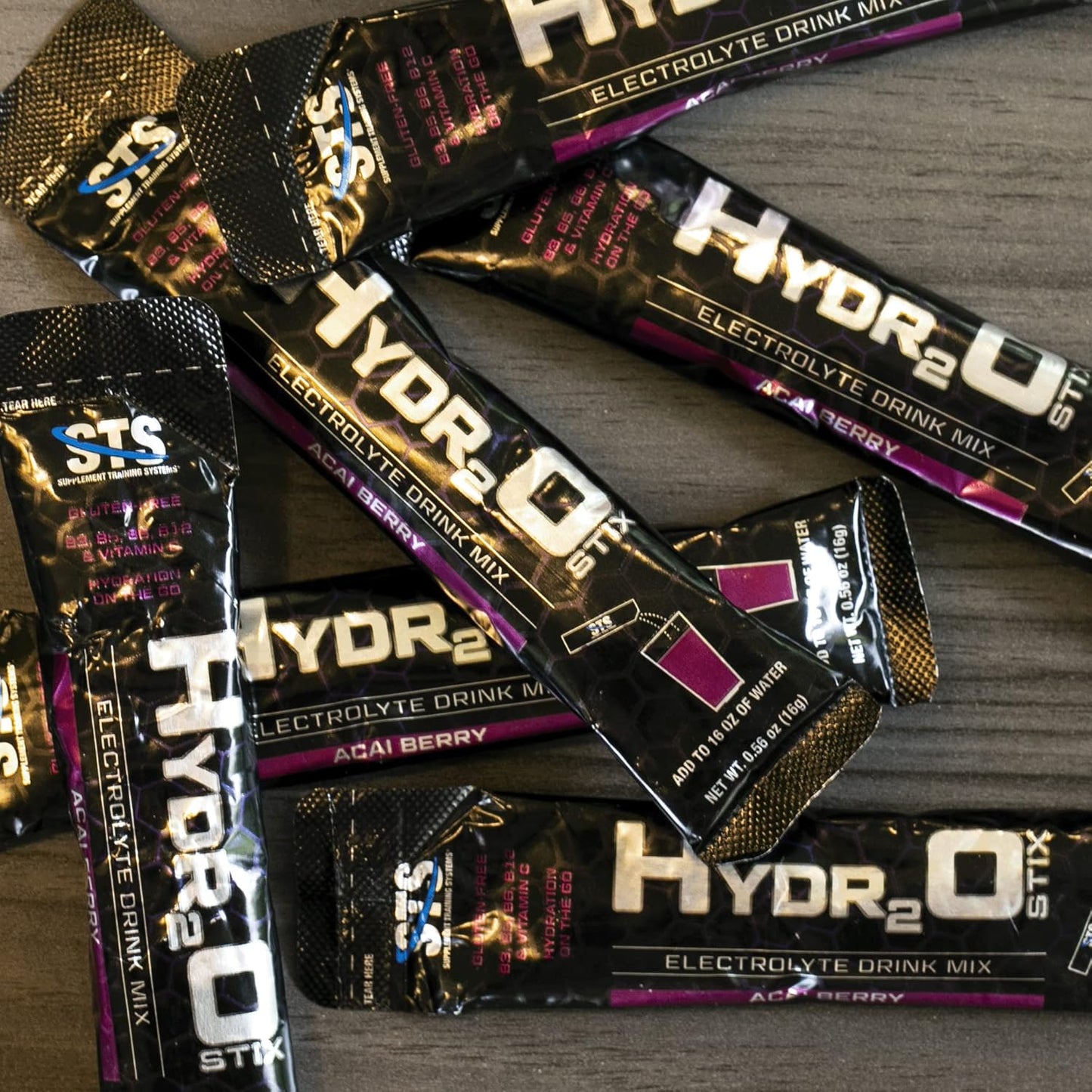 STS Hydro Stix Acai Berry Electrolyte Replacement Powder Packets - 10 Pack (16g Each)