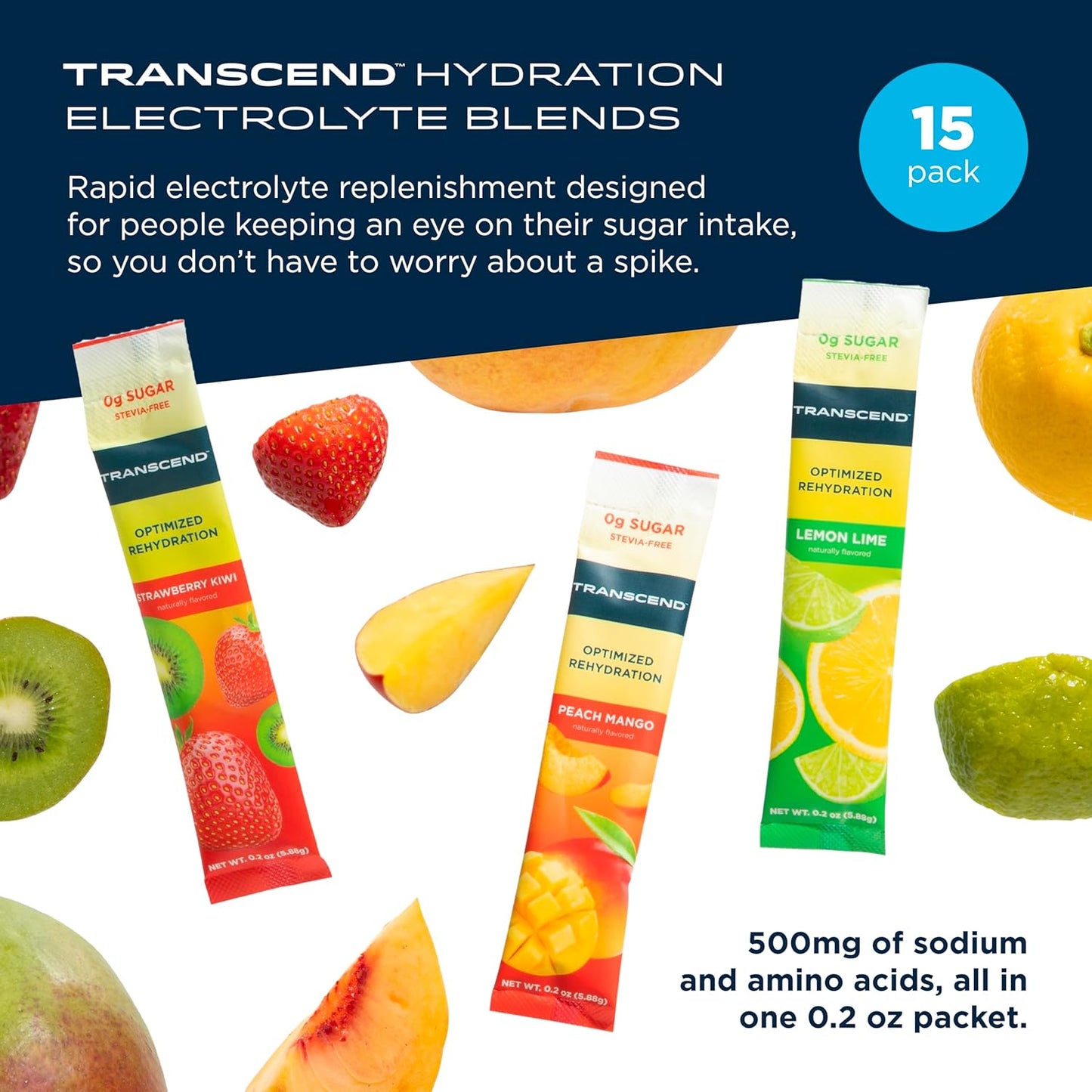 Sugar and Stevia-Free Hydration Pack with BCAAs and Magnesium - Optimal Rehydration Without Blood Sugar Effects - 15 Pack - BoostGo Australia