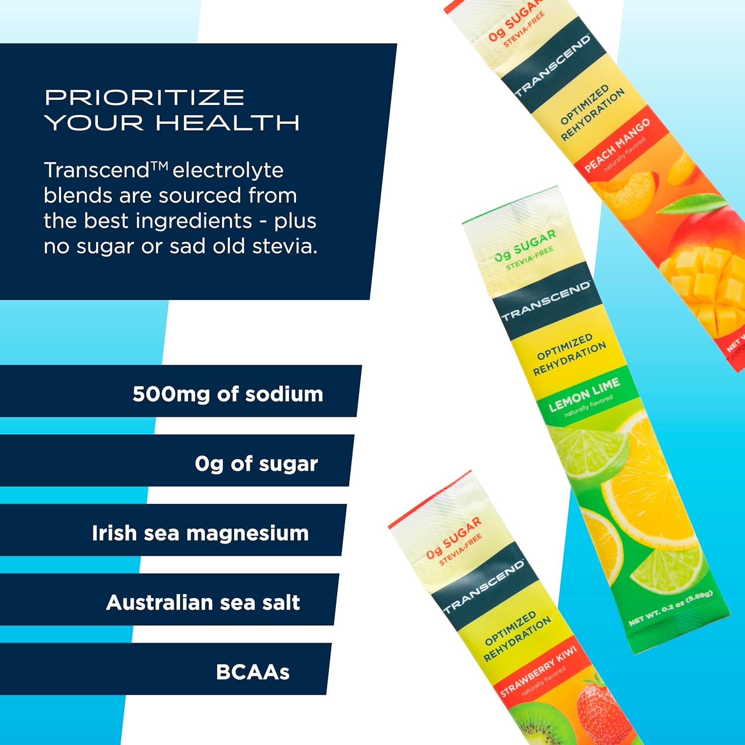 Sugar and Stevia-Free Hydration Pack with BCAAs and Magnesium - Optimal Rehydration Without Blood Sugar Effects - 15 Pack - BoostGo Australia