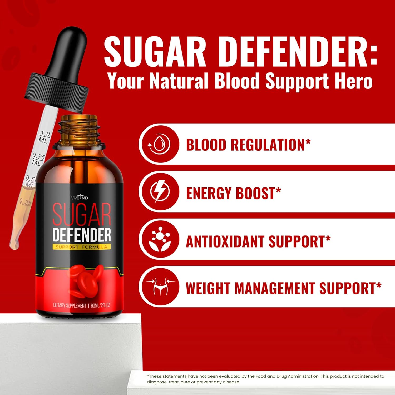 Sugar Defender Drops with Hawthorn Berry - Maximum Strength Supplement - Official Formula for Blood Sugar Support - 1 Pack