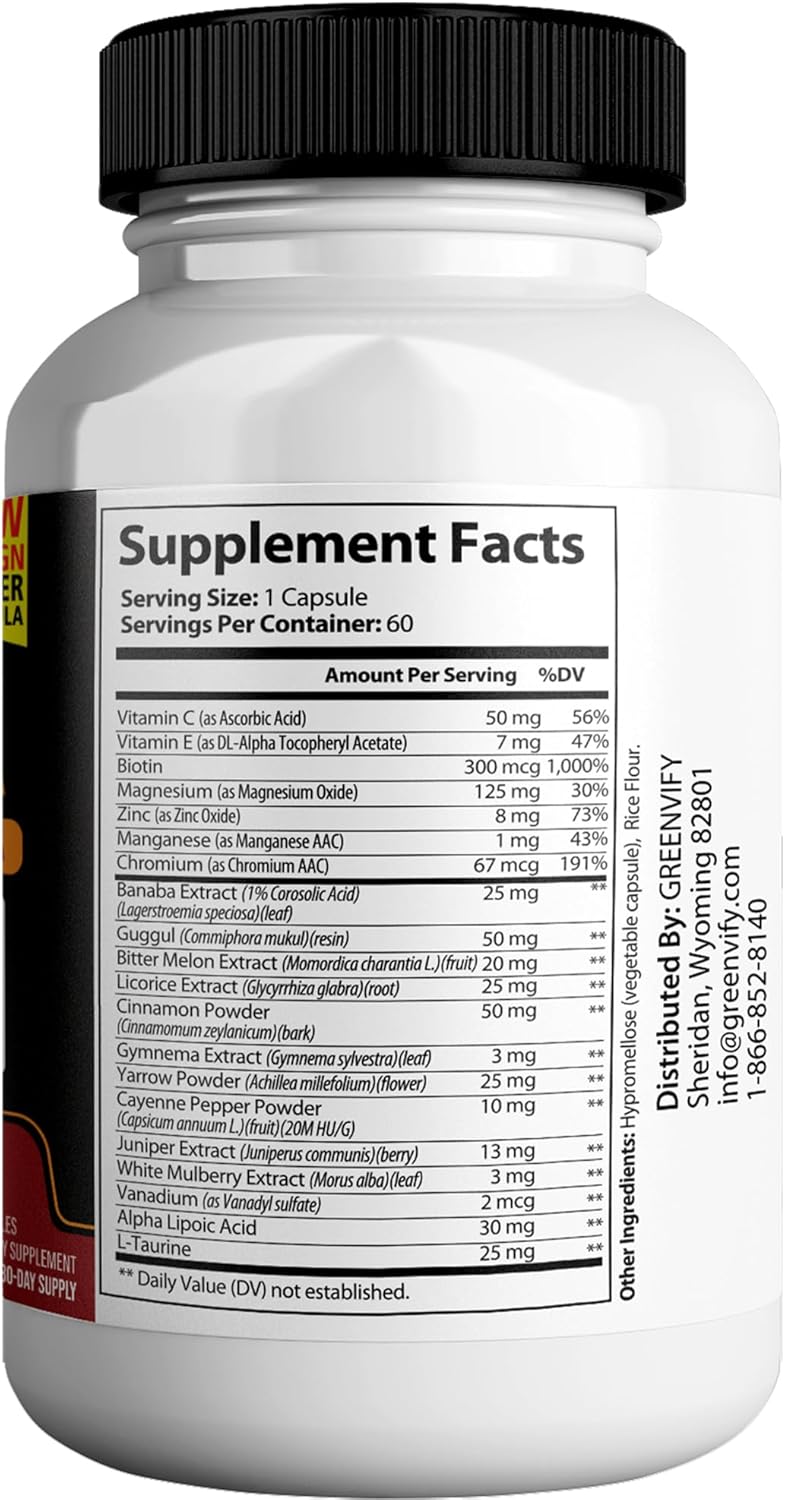 Sugar Defender Ultra Supplement - Advanced Formula with Vitamins, Minerals, and Banaba Leaf - 60 Vegan Capsules, Non-GMO