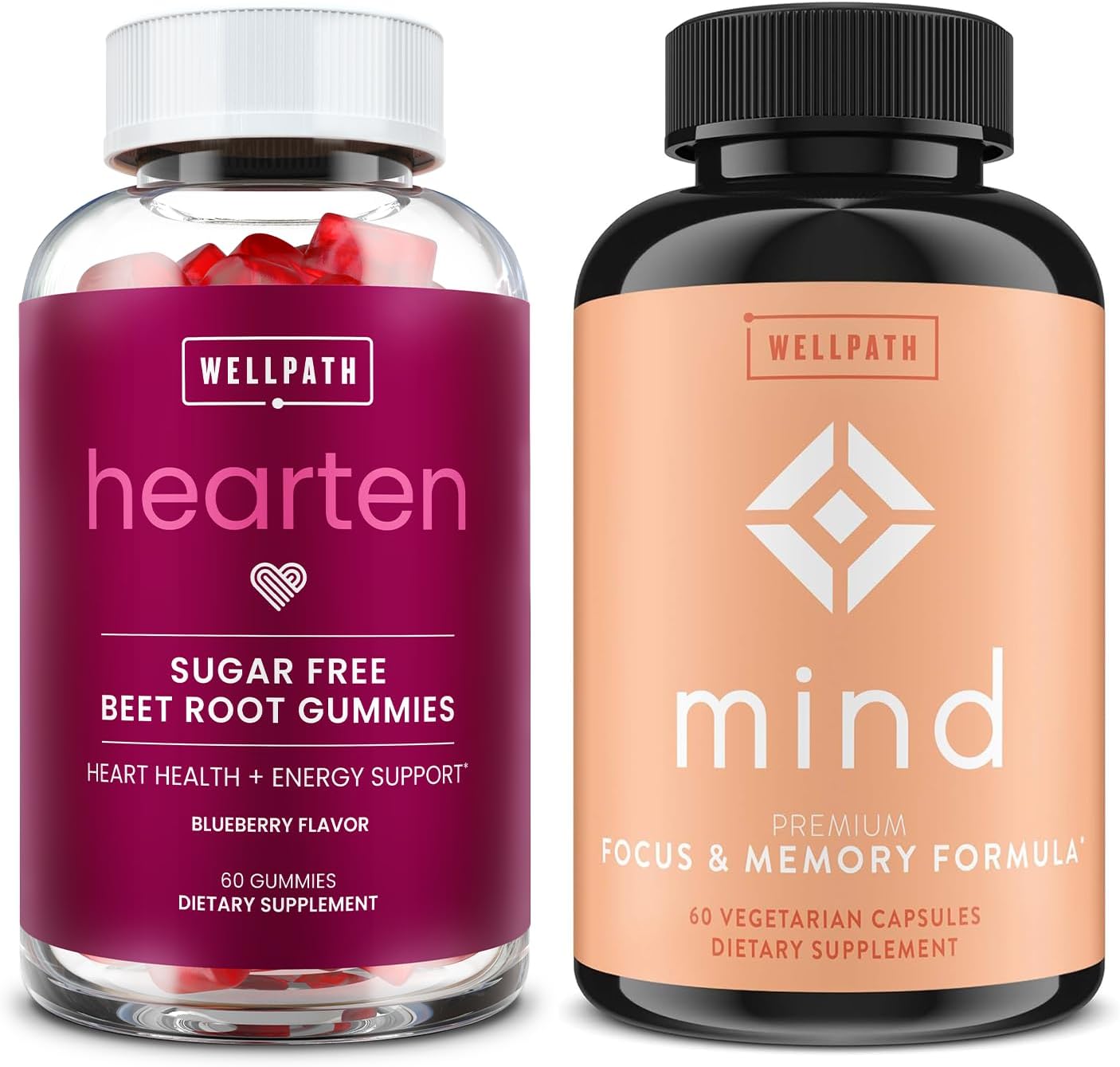 Sugar-Free Beet Root Gummies 1500mg with Lion's Mane for Blood Pressure and Brain Support - Blueberry Flavor, 60 Ct.