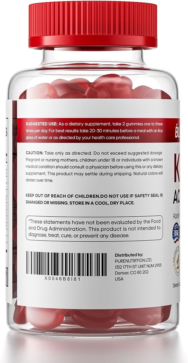 Sugar-Free BLIPIL Keto ACV Gummies with 1500mg Apple Cider Vinegar for Weight Loss - Gelatin-Free, Gluten-Free, Vegan & Non-GMO - 90 Count