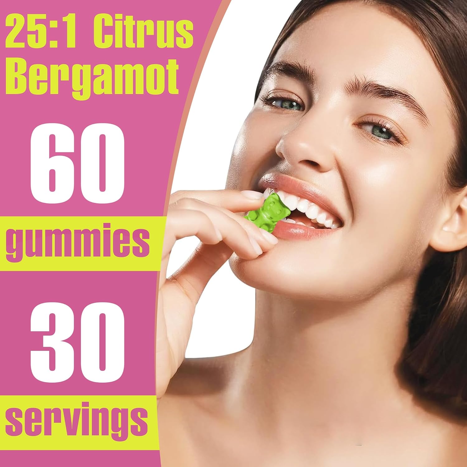 Sugar-Free Citrus Bergamot Gummy with 25:1 Extract Ratio - High Concentration Formula, No Maltitol
