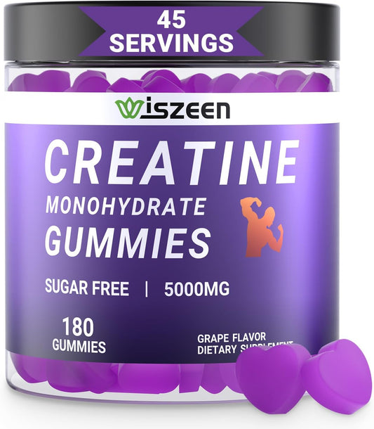Sugar-Free Creatine Gummies with L-Taurine, Alpha GPC, and Vitamin B12 for Men and Women