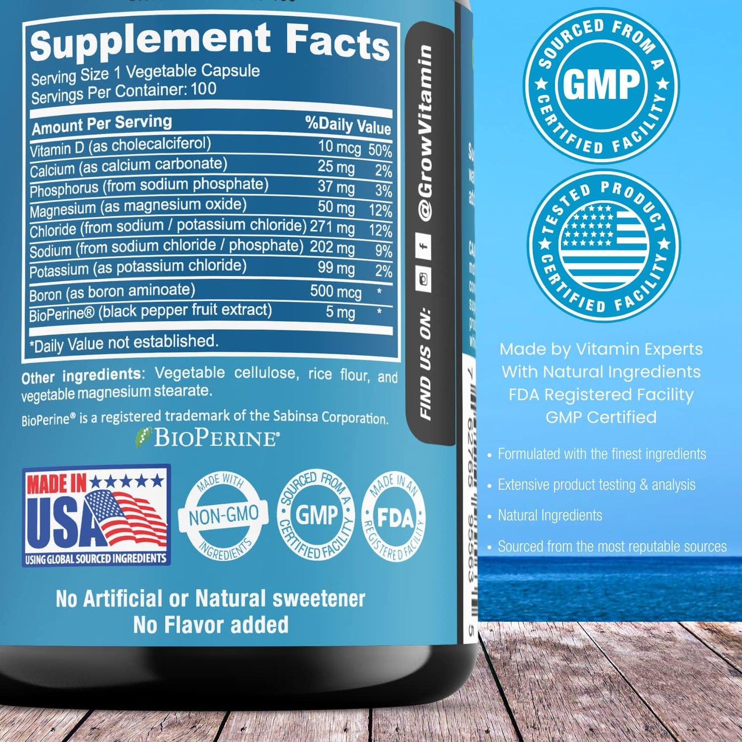 Sugar-Free Electrolyte Capsules for Energy & Hydration - Keto-Friendly Salt Pills with No Maltodextrin - 100 Capsules