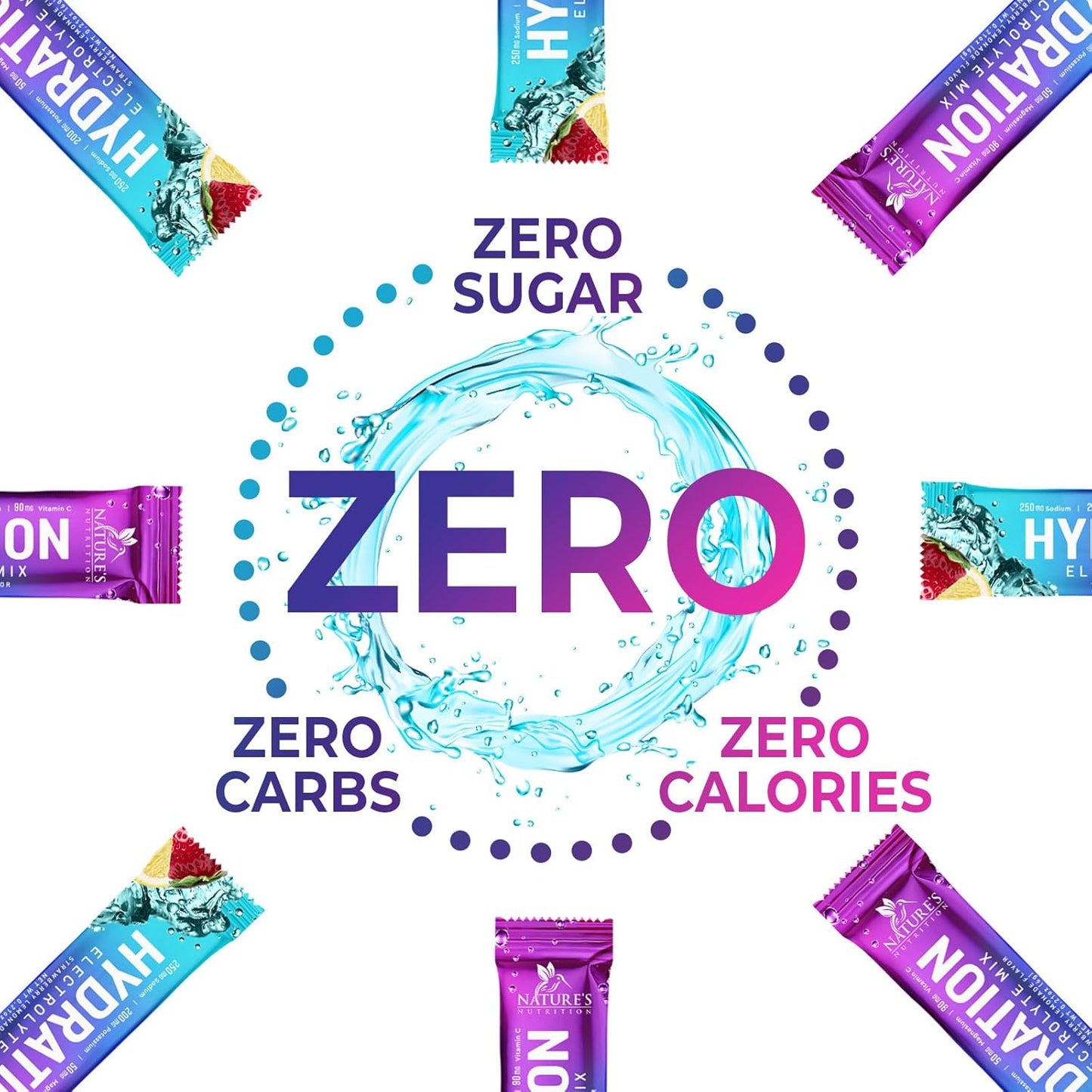 Sugar-Free Electrolyte Drink Mix Powder Hydration Packets | Non-GMO, Vegan, Keto, Strawberry Lemonade Flavor - 16 Servings