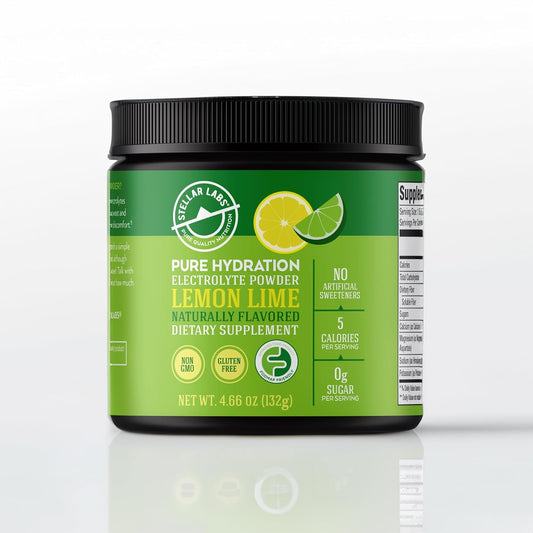 Sugar-Free Electrolyte Powder Mix for Hydration | Low FODMAP & Keto-Friendly Lemon Lime Drink Mix | Non-GMO & Gluten-Free Dehydration Relief - 30 Servings