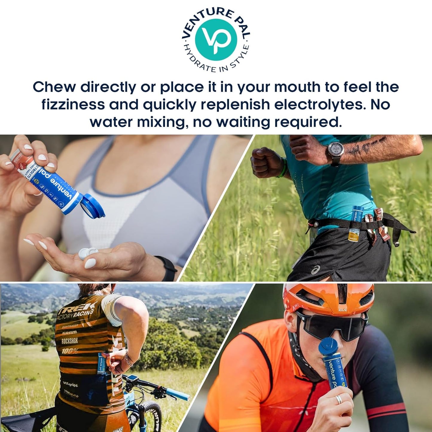 Sugar-Free Electrolyte Powder Packets & Chewable Tablets for Running, Hiking, Cycling - Sport Nutrition Supplement for Hydration & Energy Boost