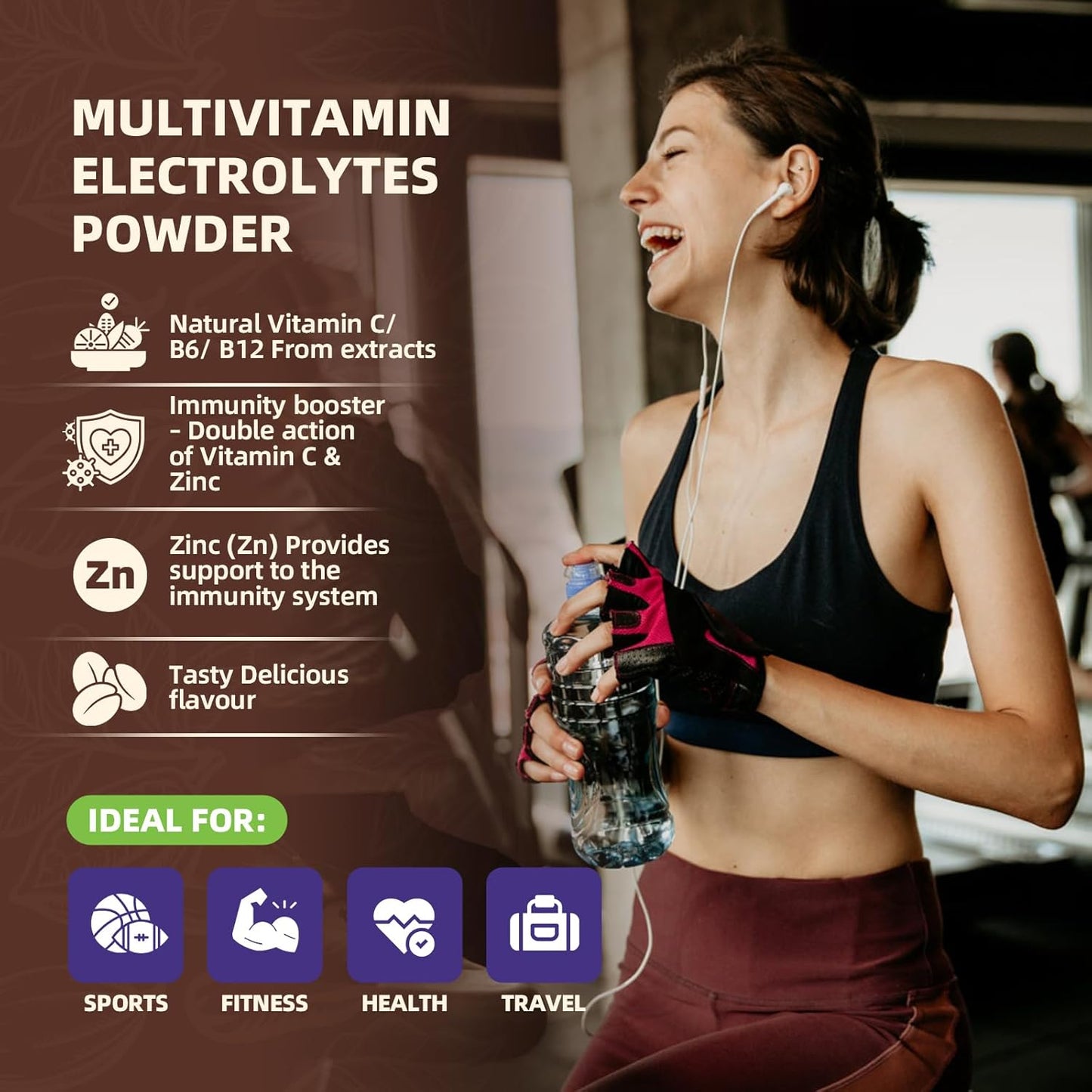 Sugar-Free Electrolyte Powder Packets with Vitamins & Magnesium - 15 Sticks for Hydration Replenishment