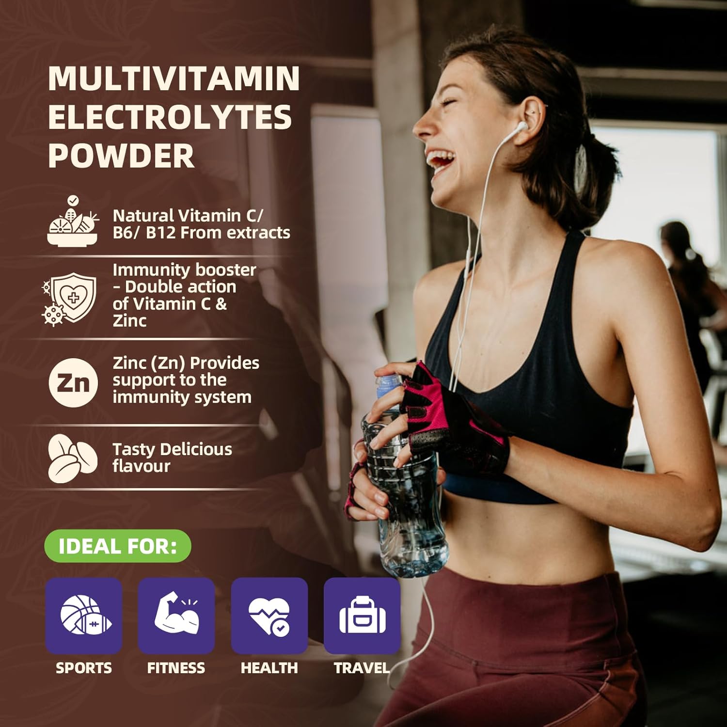 Sugar-Free Electrolyte Powder Packets with Vitamins & Magnesium - 15 Sticks for Hydration Replenishment