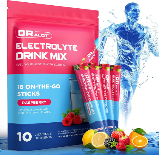 Sugar-Free Electrolytes Powder Packets with 5 Electrolytes & 5 Vitamins for Rapid Hydration & Recovery - Keto Friendly, All Natural, Vegan, Non-GMO - 16 Pack Variety Pack