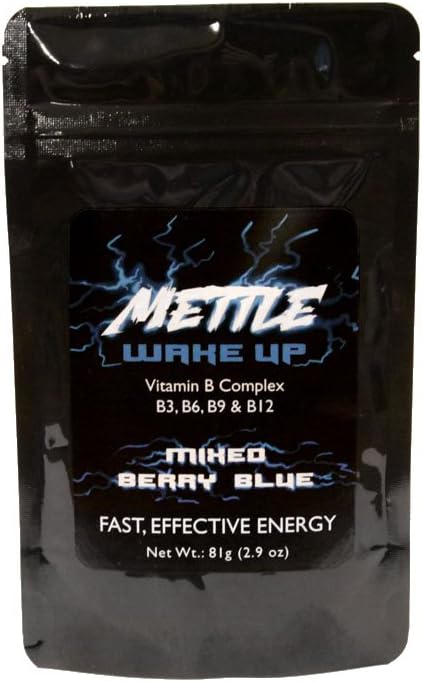 Sugar-Free Energy Drink Powder Mix - 75 Servings, 200mg Caffeine, Mixed Berry Blue Flavor by Mettle